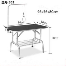 애견 미용 테이블 애완 동물 가정용 개 손질 스테인레스 스틸 접이식 휴대용 작동 용품, Black+116X60X70