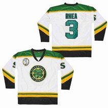 하키복 반티 아이스하키복Bg 유니폼 st john 39s shamrocks 3 rhea 저지 자수 바느질 야외 스포츠웨어 힙합 문화 흰색 2022, 하얀, xxl