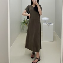 올리브 A라인 롱 원피스 / 쿨 원단 / 찰랑찰랑 / 여름 / 데일리