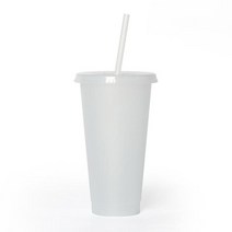 샤오미-색상 변경 빨대 컵 710ml 뚜껑 커피 재사용 가능한 플라스틱 텀블러 매트 음료 머그잔, [06] Random Color