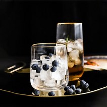너너마켓 고급 금테 유리잔 카페 인테리어 유리컵, 3개, 금테유리잔