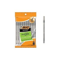 BIC 라운드 Stic Xtra 라이프 볼펜 미디움 포인트 1.0mm 블랙 10-Count