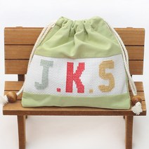 [펠트친구]이니셜 십자수 주머니만들기(실 바늘포함), 1개