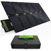 Topsolar 접이식 태양열 패널 충전기 키트 휴대용 발전기용 스마트폰 노트북 자동차 보트 트레일러 배터리 충전 듀얼 출력 [미국 직배송], 100W