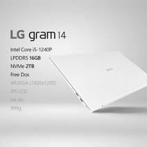 LG전자 2022 그램14(12세대) 14ZD90Q-GX56K [프리미엄 패키지] + 사은품 증정, Free Dos, 16GB, 2TB