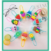 휴대용 손소독제 비누 공병 가방 스트랩, 보라물고기