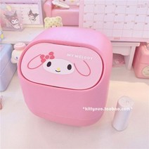 산리오 휴지통 Sanrioed Cinnamoroll 마이 멜로디 데스크탑 쓰레기통 자동차 귀여운 종이 바구니 버킷 파편 보관 쓰레기 봉투 보내기, 마이멜로디