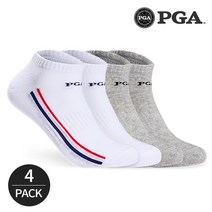 PGA 골프 스포츠 남성 사이드라인 발등로고 스니커즈 4족세트 화이트 그레이, FREE, 4족세트_MX