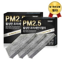 대한 PM2.5 고효율 활성탄 자동차 에어컨필터 3개입, 산타페DM- PC100