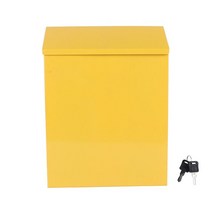 메일박스 우편함 월 메일 드롭 제안 키 장착 잠금 포스트 외부 레터 마운트 박스 기증용, 02 Yellow