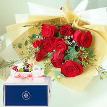 전국 생일 축하 꽃바구니 생화 꽃다발 케이크 당일 배달, 07.솔직한고백&브랜드케익