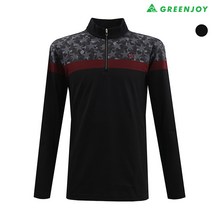 [그린조이] 남성 보더 프린트 반지퍼 티셔츠