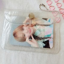 투명 PVC 글리터 포카 보관 명함 동전 지갑 명함 케이스 홀더
