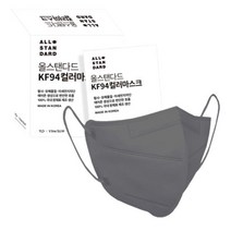 올스탠다드 KF94 컬러 마스크 다크그레이 100매 대형 완화 데일리, 올스탠다드 KF94 컬러마스크 다