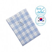 더온 면 침대 방수시트 반시트 파랑체크 (100x170cm) 환자침대 깔개 K23410, 1개