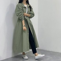 스탠드원 / 스트링 하이넥 오버핏 롱 야상 점퍼