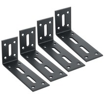 Alise 플로팅 선반 브래킷 선반용 화이트 튼튼한 L 벽 브래킷 코너 브레이스 나무 보드 걸이 지지대용 조인트 앵글 180x60mm(4팩) 411455, 120x60mm, Matte Black