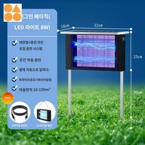 야외 전기충격 모기박멸 해충퇴치기 램프 업소용, 베이직【8W 듀얼】플러그인/체인걸기/150m²자동정화