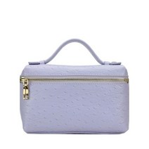 핸드백 엠보싱 타조 가죽 휴대용 가방 작은 클러치 백 지갑 패션 디자이너, 19x12x6cm, 618 Ostrich l Purple