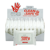 아이로제 클린앤세이프 항균 손세정티슈 20매 x 10개입