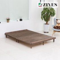 지베스 루크 원목 침대 프레임 Q_깔판형, 브라운