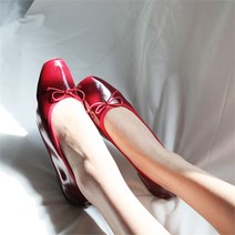 홍당무 애나멜 리본 플랫 슈즈 3color 1.2cm