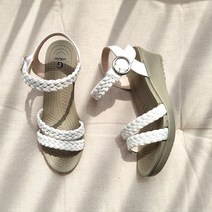 국내제작 발편한 아쿠아 웨지 스트랩 5cm 여성 샌들