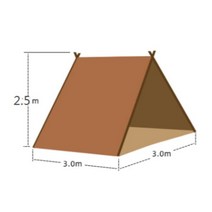 오두막집 농막 오두막 미니하우스 정자 인터넷 연예인 텐트 야외 지붕 방수 별이 빛나는 하늘 삼각형 캠프 케이터링 숙박 바베큐 냄비, 3*3 삼각형 텐트