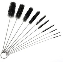 배관청소장비 샤프트2/5/10 Pcs/Set 스테인레스 스틸 청소 브러쉬 위드 파이프 깨끗한 유리 Cachimba Pipas, [02] Black