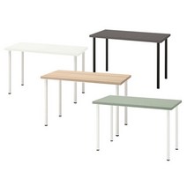 이케아 LAGKAPTEN 테이블 (120x60)+ADILS 기본다리세트, 라이트그린상판-블랙다리