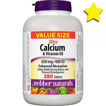 웨버 내추럴 비타민D Vitamin3 울트라 칼슘 Calcium 력 280정