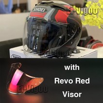 자전거헬맷 바이크헬멧 오픈 페이스 Shoei J-RUISE II GRO T-1 제트 헬멧 오토바이 승마 모토 크로스 레이, [02] L, 09 Revo Red_02 L