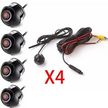화물차블랙박스 4채널 전후방 녹화 카메라 360 ° 자동차 파노라마 시스템 용 4 웨이 컨트롤 박스 스위치 비디오 채널 변환기 후면전면좌우, 4sets 360 카메라