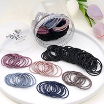 이쁨달다 올리브 컬러파스텔 머리끈 러버밴드 헤어슈슈 100P