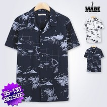 메이드 DNF_썸머 하와이안 반팔 셔츠 037-C_(SSHT) 빅사이즈 남방 남성 캐주얼 셔츠 남자 와이셔츠 여름 셔츠