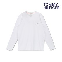 타미힐피거 긴팔티셔츠 스몰로고 화이트 09T3118-100