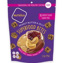 Nutsola 피넛 버터 & 젤리 슈퍼푸드 바이츠, 1개, 99g
