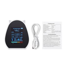 복합가스측정기 이산화탄소측정기 일산화탄소감지기 2.9인치 공기질 모니터 측정기 USB 충전식 온도계 앰프 습도계 tvochchoco2 검출기 co2 농도 검출기, 하얀