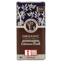 Equal Exchange 유기농 다크 초콜릿 익스트림 다크 카카오 88% 80g(2.8oz) 2팩