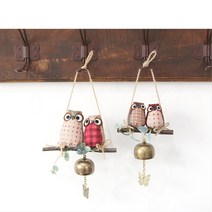 편의점 카페 매장용 패브릭 부엉이 도어벨 문종 엔틱종 개업선물 삼재막이 바람종 풍경종 출입문종 카페종, 대