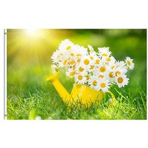 ShineSnow Spring Summer Floral Daisies Flower Green Grass Farm Sunrise 3x5 Feet Flag Polyester Doub, 1