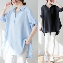tagi 여성 빅사이즈 셔츠 여름 루즈핏 7부 블라우스FREE