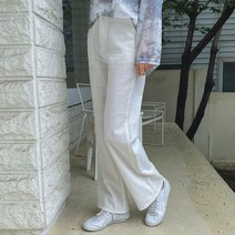 77사이즈 크림색 여름통바지 흰 하체비만 바지