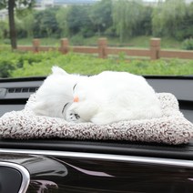 진짜같은 잠자는 강아지 고양이 인형, 하양이