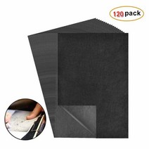 120pcs a4 크기 흑연 전송 용지 시트 캔버스 도구 탄소 추적 용지 검정 재사용 k0012- 120, 없음