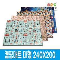 티케이프렌즈 캠핑매트 대형 240*200, 3단 캠핑매트 인디오-블루[대형]