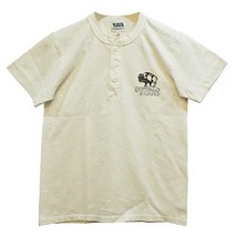 일본발송 (페로우즈)BUFFALO BRANDHenley Neck T-Shirt Perrows Easy Navy 22S-PHNT 1 Short Sleeve Printed Me