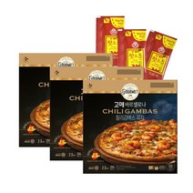 올따옴 CJ 냉동 고메 바르셀로나 칠리감바스 피자 350g 3개+오뚜기 핫소스 3.5g 3입, 1세트