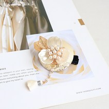 꽃삔 달빛 진주 한복 머리핀 어린이 명절코디