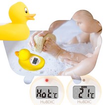 디지털 물온도 실시간 알림 욕조 목욕물 탕 온도계 오리 목욕 장난감, 단품
